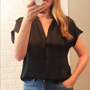 V-Neck Blouse Black by Naked Zebra